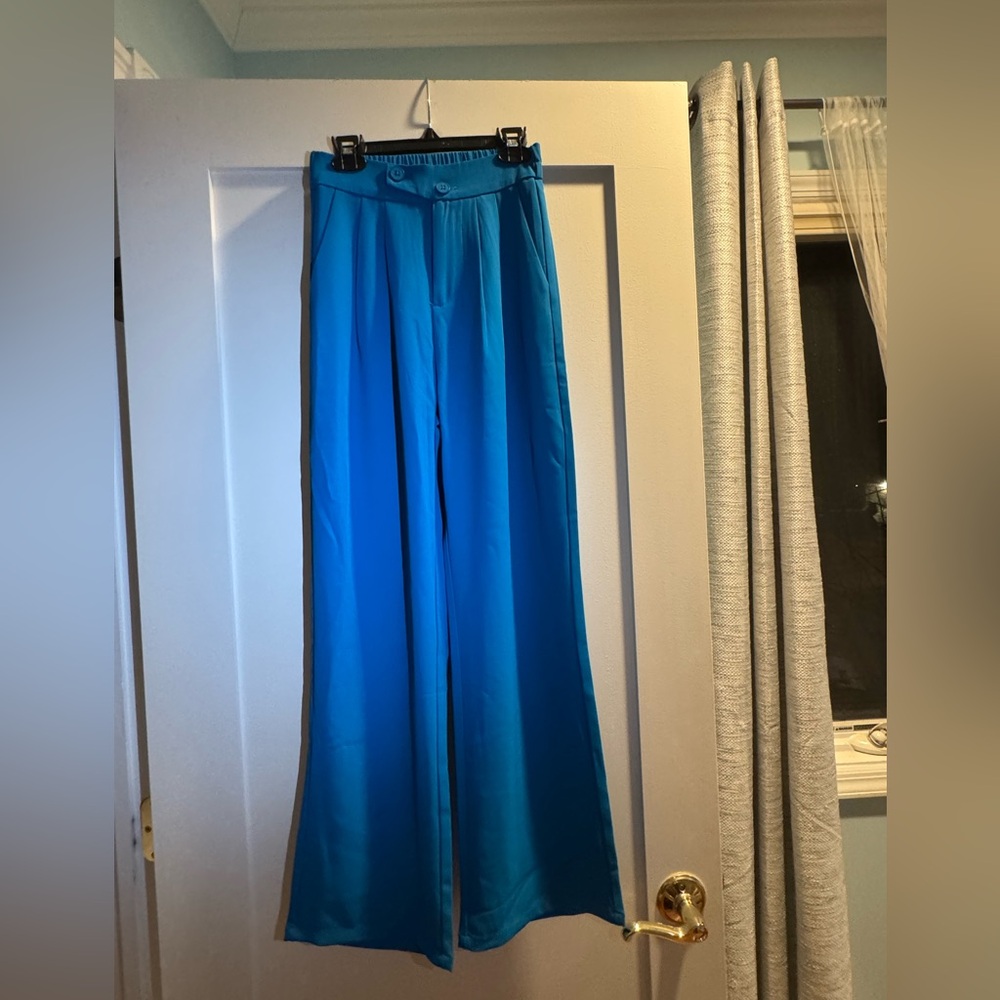 Women's Blue Wide-Leg Pants